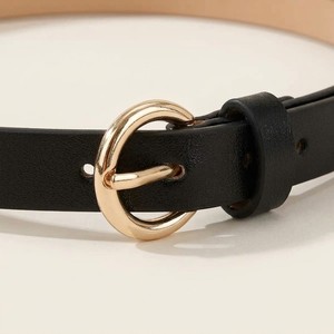 Cinturón de Diseño para Mujer en Cuero PU Negro con Hebilla de Aleación, Estilo Casual y Delgado, Accesorios al por Mayor - Product Image 5