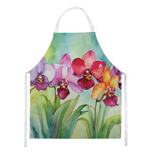 Unisex Large Multicolor Watercolor Orchids <b>Apron</b> for Adult Women and <b>Men</b> in Kitchen Baking Crafts Gardening Server <b>Cooking</b> - Product Image 1