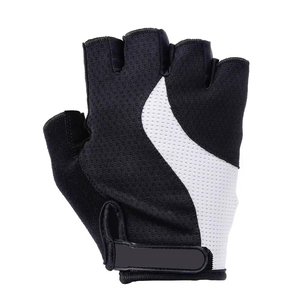 Gants de cyclisme noirs à demi-doigts, paume rembourrée en néoprène, coutures renforcées, respirants, confortables, pour l'entraînement, unisexe - Product Image 1