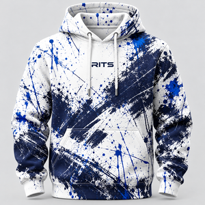 เสื้อฮู้ดสตรีทแวร์ผู้ชาย สีเขียวนีออน พิมพ์ลายสาดสีขาว มีกระเป๋าและเชือกผูก ราคาขายส่ง - Product Image 1