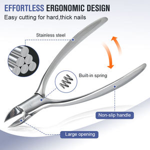 Hot Wholesale Beauty Nail Cuticle Nippers Curved Stainless Steel Finger Use Pointed-beak Eagle-beak <b>Pliers</b> <b>Set</b> Wide Jaw Opening - Product Image 2