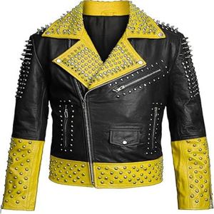 Blouson moto en cuir pour femme, coupe ajustée, fermeture éclair sur le devant, style streetwear, en cuir véritable, tissé en velours côtelé, matelassé - Product Image 1