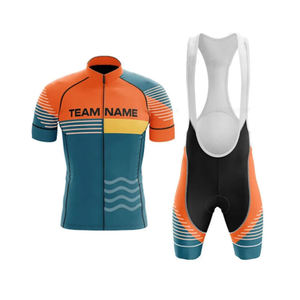 Ensemble de maillot et de short de cyclisme respirant personnalisé OEM, séchage rapide, léger, uniforme de cyclisme à manches courtes, nom d'équipe personnalisé - Product Image 4
