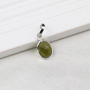 Pendentif tendance en tourmaline verte naturelle, taille ovale, sertissage clos, certifié GIA, en argent sterling massif 925, pierre de naissance d'octobre - Product Image 5