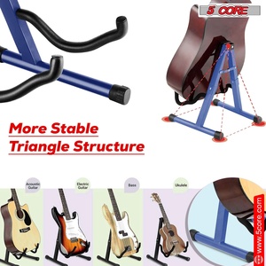 Support de guitare 5 cordes, lot de 2, type A, avec bras en mousse souple et base antidérapante en caoutchouc pour guitare acoustique, électrique et basse - Product Image 2