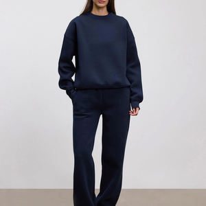 Nouveau style haut de gamme : Sweat à col rond oversize en polyester/coton lavé et doublé, coupe longue, pour l'hiver et l'automne, style streetwear - Product Image 2