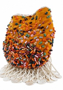 Pochette bohème perlée pour femme, doublée satin, avec pompons de perles et perles colorées, idéale pour les fêtes et mariages - Product Image 3
