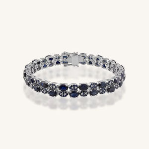 Pulsera de Zafiro Azul en Plata de Ley 92.5 KLSB-20649 - Product Image 1