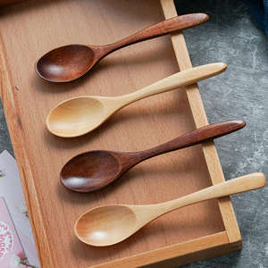 Cucharas de Madera de Estilo Japonés Moderno – Utensilios con Mango Largo y Logotipo Personalizado para Cocina, Repostería y Servicio en Fiestas - Product Image 3