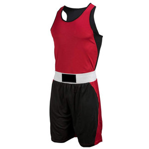 Conjunto de Uniforme de Boxeo Personalizado al por Mayor para Hombre, Rojo y Negro, Chaleco de Boxeo Transpirable de Malla, Pantalones Cortos, Traje OEM para Entrenamiento, Ropa Deportiva - Product Image 6