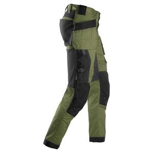 RICSA INTERNATIONAL <b>Men's</b> Olive <b>Green</b> Polyester CE Certified Reflective Work <b>Pants</b> Multiple Pockets Abrasion Resistant <b>Cargo</b> - Product Image 3