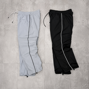 Men Polyester/Nylon <b>Track</b> <b>Pants</b> Lightweight Windbreaker Jogger <b>Pants</b> Quick Dry Wide Leg <b>Vintage</b> Side Piping Elastic Waist Casual - Product Image 1