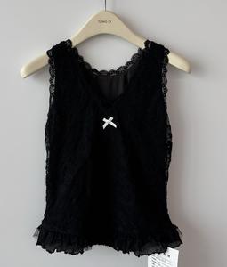 Camisola Corta Sexy de Encaje Negro para Mujer, con Cuello Halter, Transpirable, sin Mangas, Ajustada - Product Image 6