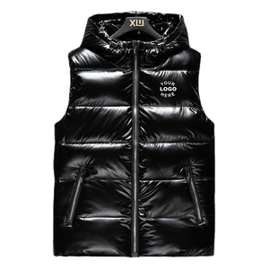 Chaleco Acolchado Brillante con Capucha para Hombre, Sin Mangas, Acolchado, Ligero, Cálido, con Cierre, Personalizado, Tallas M a XXL - Product Image 1