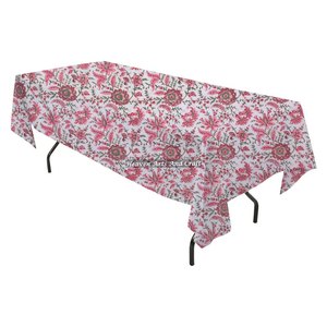 Hermosa Manteles Rectangulares de Algodón Puro con Estampado Artesanal para Fiestas al Aire Libre y Bodas Rústicas para Uso Doméstico - Product Image 5
