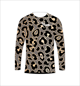 เสื้อกีฬาแขนยาวลายเสือดาวสีเบจ เสื้อยืดออกกำลังกายน้ำหนักเบา - Product Image 5