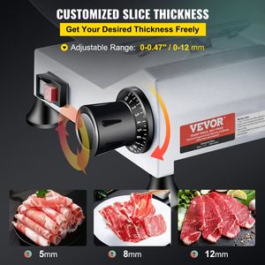 Rebanadora de Carne Eléctrica Comercial de 240 W, Rebanadora de Alimentos con Cuchilla de Acero al Carbono de 10 Pulgadas, 350-400 RPM para Carne - Product Image 4
