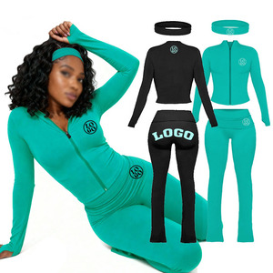 Women's <b>Yoga</b> Jumpsuit Set Seamless Gym Workout <b>Bodysuit</b> Private Label Fitness Sportswear High Waisted Activewear Wholesale - Product Image 1