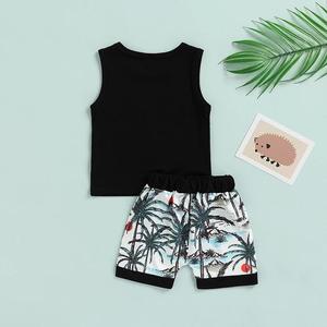 Customizable Summer Boys Clothing Sets Beach Vest Coconut Tree Shorts Casual Two Pieces Clothing Sets Made By TRIOTAKE INDUSTRY - Product Image 3