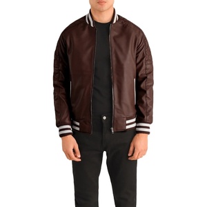 Custom Made Mens <b>Leather</b> Varsity <b>Jacket</b> Oversized Zipper Varsity <b>Jacket</b> For Mens With Custom Logo And Casual Varsity <b>Jacket</b> - Product Image 2