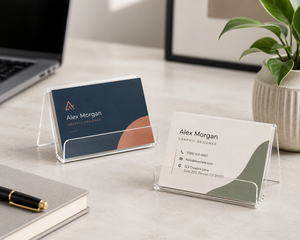 Étui à cartes de visite personnalisé en acrylique transparent avec couleur et taille sur mesure pour la réception de bureau, le hall d'hôtel, le comptoir de vente au détail - Product Image 3