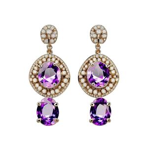 Boucles d'oreilles longues en argent sterling 925 avec boucles d'oreilles pendantes à la mode en pierre précieuse améthyste bleue pour l'approvisionnement en gros - Product Image 1