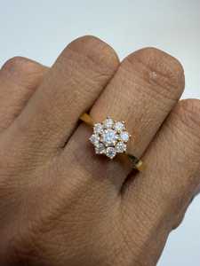 Diamond Flower Stackable <b>Ring</b> Round Cut Lab Grown 14K 18K Solid Gold Solitaire Luxury Promise Floral Band B2B Factory Bulk Price - Product Image 4