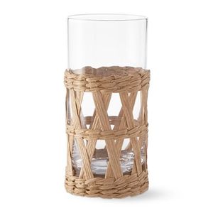 Eco Style Water Hyacinth Glass Holder For Tumbler <b>Storage</b> Table Decoration And Rustic Interior Appeal - Product Image 3