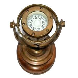 Boussole nautique à cardan en laiton antique, boussole à cardan vintage pour navire - Product Image 5