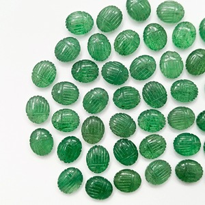 Quartz Vert Naturel 12mm Scarabée Égyptien Sculpté à la Main Pierre Précieuse en Vrac pour la Fabrication de Bijoux en Gros - Product Image 2