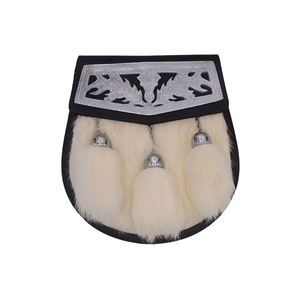 Nuevo Sporran Personalizado de Cuero Vacuno para Uso Diario con Tartán Frontal, Venta al por Mayor de Sporrans para Uso Diario - Product Image 1