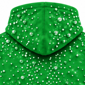 Sweat à capuche unisexe vert perlé avec cordon de serrage, poche kangourou, style streetwear décontracté et personnalisable - Product Image 4