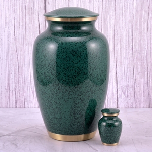 Urna funeraria para adultos de latón gris y dorado con superficie brillante para guardar cenizas humanas, urna conmemorativa para funerales. - Product Image 5