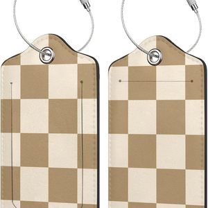 Étiquette de bagage en cuir PU imperméable avec motif mignon, étiquette d'identification pour valise de voyage avec boucle métallique et câble de suspension - Product Image 4