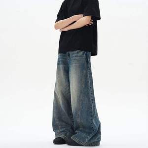 Pantalones Cargo de Mezclilla de Algodón con Lavado Ácido, Estilo Streetwear, de Alta Calidad OEM, con Múltiples Bolsillos, Corte Holgado y Recto para Hombre - Product Image 4