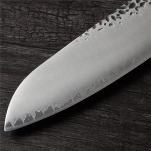 Couteau de cuisine japonais Santoku Nakiri Xingye VG10 en acier Damas de 7 pouces, lame martelée, couteau Damas forgé à la main - Product Image 4