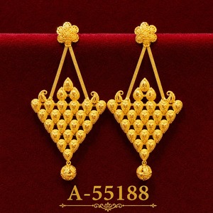 Boucles d'oreilles créoles classiques en or 10 carats, motif fleur de corail taille Asscher, bijoux tendance pour femme, idéales pour les soirées A-55188 - Product Image 1
