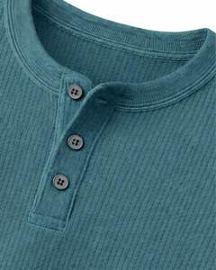 Camiseta térmica de manga larga para hombre, de alta calidad, color azul verdoso, informal, con cuello de botones, para invierno, precio bajo, proveedor popular. - Product Image 6