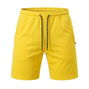 Shorts de sport pour hommes avec cordon de serrage, écologiques, taille haute, unis, sportifs, décontractés, lot de 2, noir et bleu marine, avec poches - Product Image 2