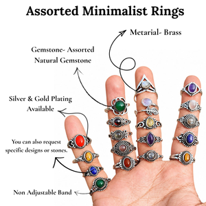 Wholesale Stackable Gemstone <b>Rings</b> Handmade Minimalist Birthstone Jewelry for Women Energy Balance Meditation Daily Wear Unisex - Product Image 2