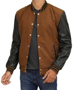 Chaqueta Universitaria de Béisbol Personalizada de Alta Calidad con Mangas de Cuero y Bordado Chenille para Hombre - Product Image 2