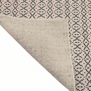 Alfombra DECORDEC de Lana con Patrón Geométrico en Negro Marfil y Óxido, Ecológica, Antideslizante, Moderna, Tribal, Lineal, Hecha a Mano, Gruesa - Product Image 6