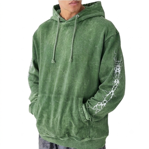 Sweat-shirts à capuche pour hommes de haute qualité, en coton tissé tie-dye, avec fermeture éclair, manches régulières, poche, style décontracté d'automne - Product Image 4