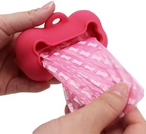 5 Rollos de Bolsas Portátiles de Silicona con Forma de Hueso para Excrementos de Perro con Dispensador - Soportes de Plástico para Bolsas de Excrementos de Perro, Recambios para Contenedor de Basura - Perro - Product Image 4