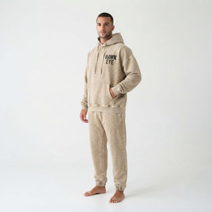 Sudadera Deportiva Oversize de Algodón 100% con Lavado Ácido para Hombre, con Hombros Caídos, Bolsillo Canguro y Cordón Ajustable - Product Image 6