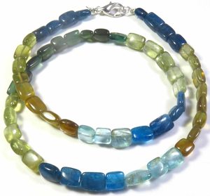 Collier en apatite naturelle multicolore de 16 pouces, provenant du Brésil, 6-8 mm, poli, baguette, percé au centre - Product Image 4