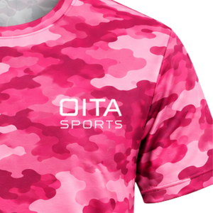 <b>Pink</b> Camo <b>T</b> <b>Shirt</b> <b>Men</b> Short Sleeve Crew Neck Camouflage Printed Sports Training Fitness Gym Workout Performance Athletic Wear - Product Image 4