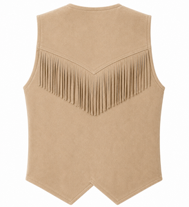 Chaleco de Cuero de Gamuza Estilo Vaquero Occidental para Hombre con Flecos y Detalles con Cuentas |   Fabricante OEM Personalizado, Suministro de Fábrica - Product Image 2