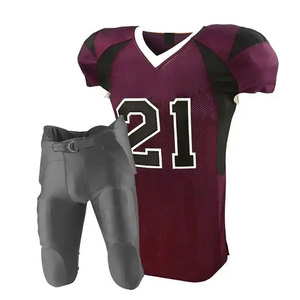 Uniforme de football américain personnalisé en mesh 100% polyester Econex, taille plus, col en V, manches courtes, ajustable pour homme - Product Image 1
