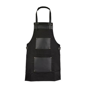 Tablier en toile imperméable avec sangles en cuir véritable, logo personnalisé, uniforme professionnel pour barman, barista, barbier, gilet porte-outils - Product Image 2